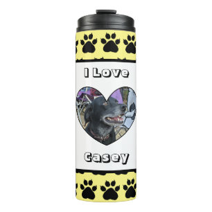 Customized Pet Photo and Paw Print Thermal Tumbler