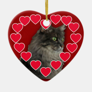Customized Pet Photo with Hearts Ornament