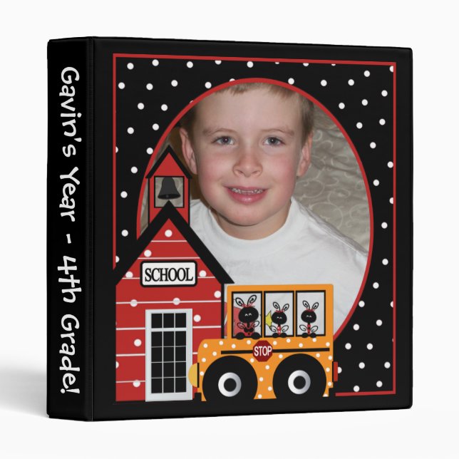 Customized Photo 4th Grade Binder (Front/Spine)