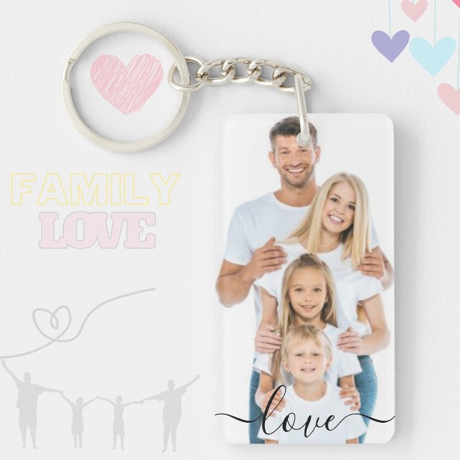 customized Photo and Text Photo Collage family  Keychain (Creator Uploaded)