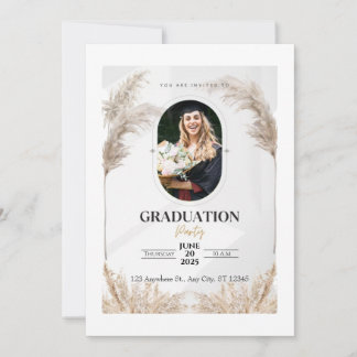 Customized Photo Boho Graduation Party Invitation