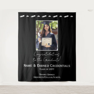 Customized Photo, Cap, Diploma Graduation Backdrop Tapestry