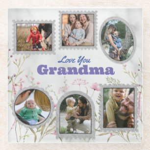 Customized Photo Collage and Memorable Quote Glass Coaster