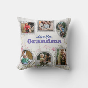 Customized Photo Collage and Memorable Quote Throw Pillow