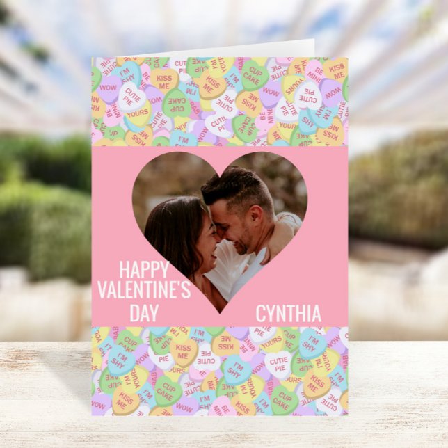 Customized Photo Conversation Valentine Hearts Card (Creator Uploaded)