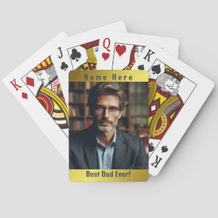 Customized Photo Golden Dad Classic Playing Cards