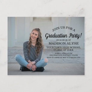 Customized Photo Graduation Party Announcement Postcard