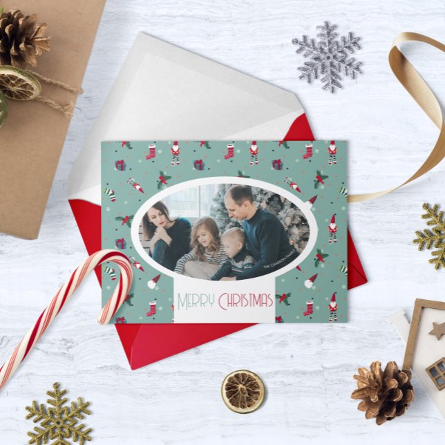 Customized photo on printed holiday card (Creator Uploaded)