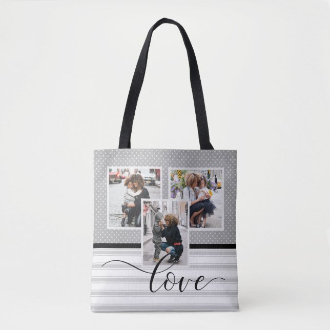 Customized Photo Template "Love" Tote Bag (Front)