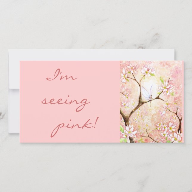 Customized 'Pink Blossom View' Photo Card (Front)