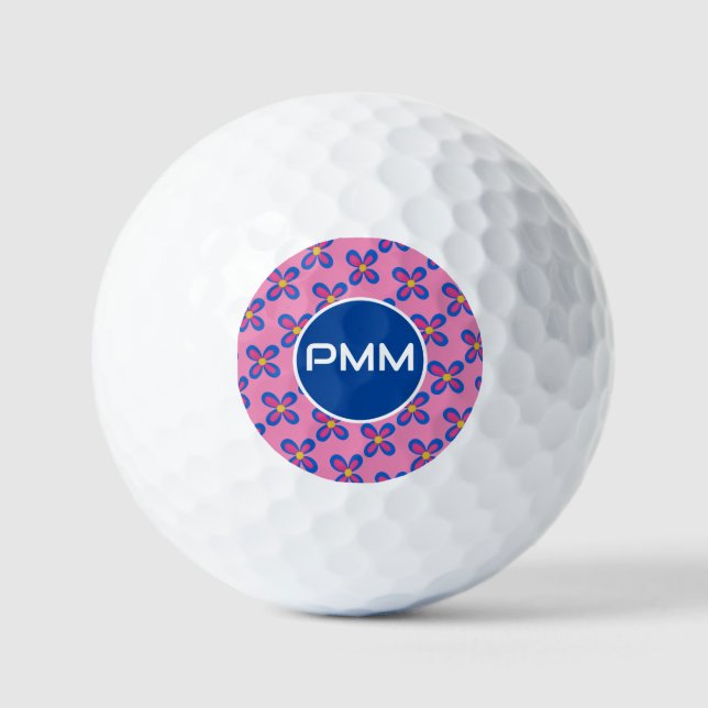 Customized Pink Flower Golf Ball (Front)