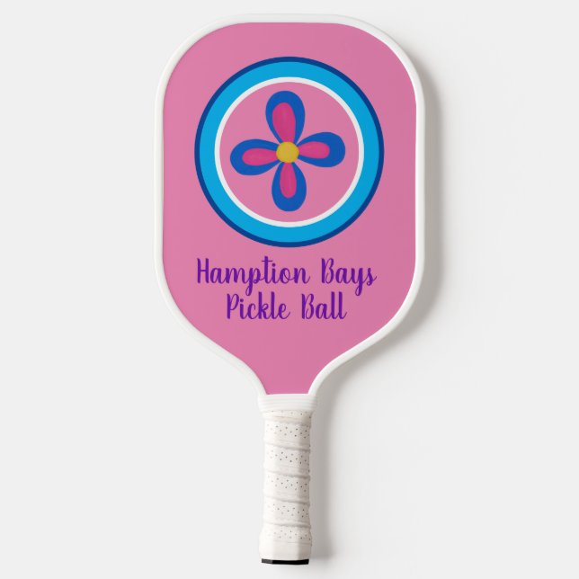 Customized Pink Flower Pickleball Paddle (Back)