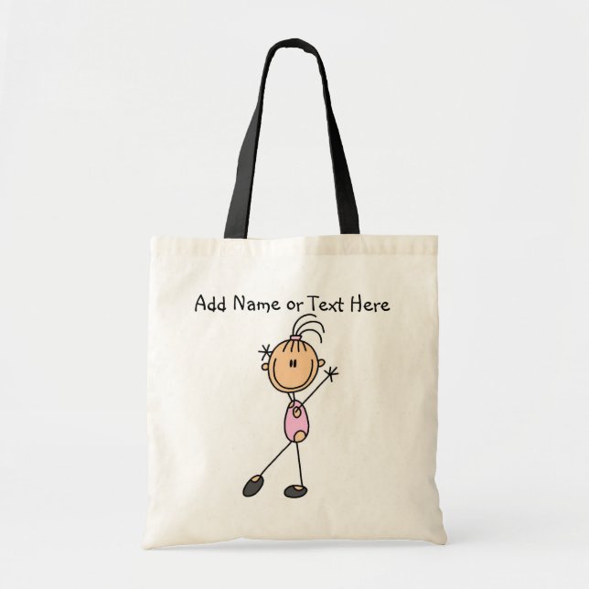 Customized Pink Girls Gymnast  Tote  Bag (Front)