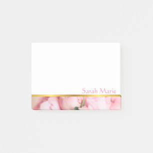 Customized Pink Peony Post-it Notes
