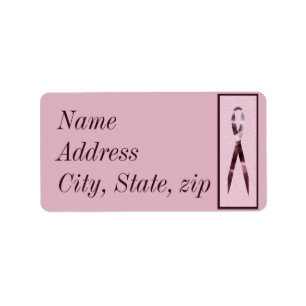 Customized Pink Ribbon Address Label