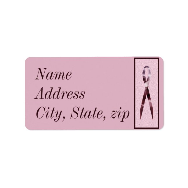 Customized Pink Ribbon Address Label (Front)