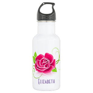 Customized Pink Rose Illustration 532 Ml Water Bottle