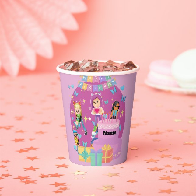 Customized PKXD Style Happy Birthday  Paper Cups (Insitu)