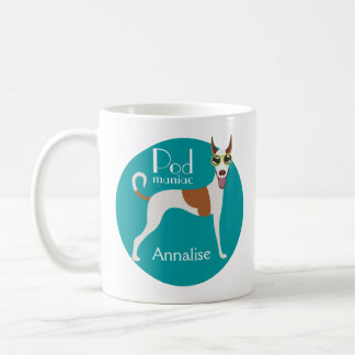 Customized Podenco Dog Sunglasses Fun Coffee Mug