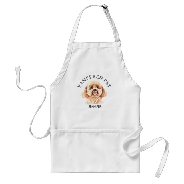 Customized Poodle Pet Groomer Apron (Front)