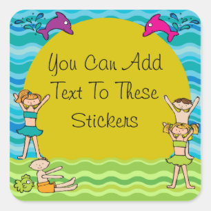 Customized Pool Party Stickers