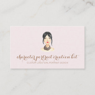 Customized portrait character hair style business card