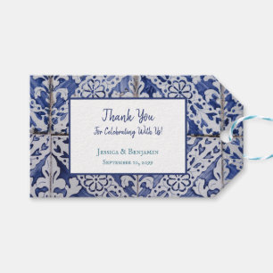 Customized Portuguese Tiles - Azulejo Floral Gift Tags