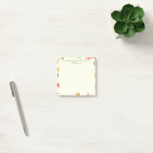Customized Post it Notes - Floral Border