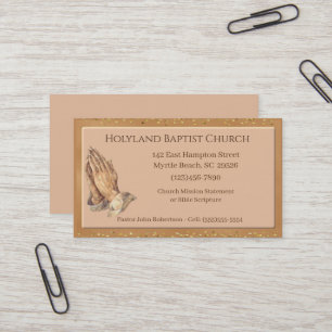 Customized  Praying Hands Church Business Cards