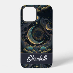 Customized Pretty Magical Moon Phase Witchy iPhone 12 Case