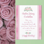 Customized, pretty pink birthday card<br><div class="desc">Custom card for a special birthday</div>