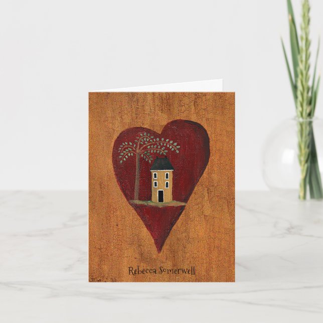 Customized Primitive Heart Card (Front)