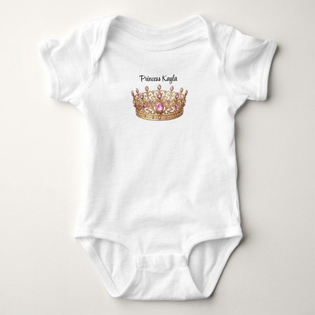 Customized Princess Tiara Baby Bodysuit (Front)