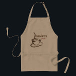 Customized Professional Barista Apron<br><div class="desc">An apron with modern, artistic flair designed for a professional barista. Customize the name on the apron by clicking on the customize button and typing in the barista's name using the guide tools. Available in three colours (tan featured). Makes a great gift also!</div>