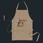 Customized Professional Barista Apron<br><div class="desc">An apron with modern,  artistic flair designed for a professional barista.  Customize the name on the apron by clicking on the customize button and typing in the barista's name using the guide tools.  Available in three colours (tan featured).  Makes a great gift also!</div>