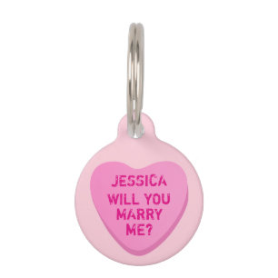 Customized Proposal Candy Heart Pet Tag