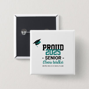 Customized proud school senior graduate 2 inch square button