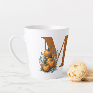 Customized Pumpkin Monogram Name Latte Mug