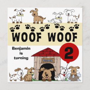 Customized Puppy Dog Birthday Invitations