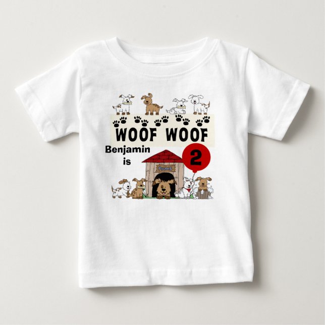 Customized Puppy Dog Birthday Tshirt (Front)