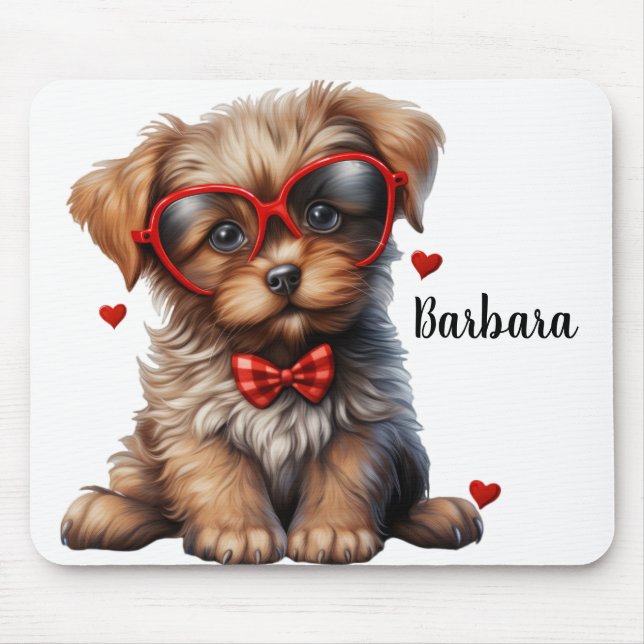 Customized Puppy Love Mouse Pad (Front)