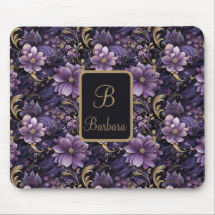 Customized Purple Flowers Mouse Pad