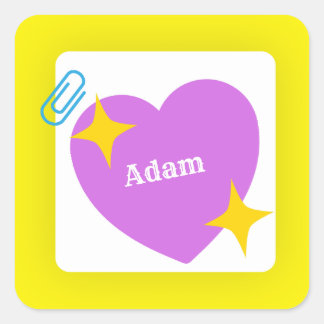 Customized Purple heart Square Sticker