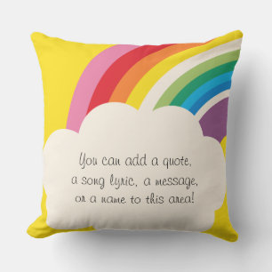 Customized Quote Lyric Rainbow LGBT Outdoor Pillow
