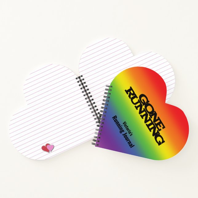 Customized Rainbow Background Running Journal (Inside)