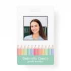 Customized Rainbow School Teacher ID badge