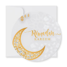 Customized Ramadan Kareem Circle White & Golden 