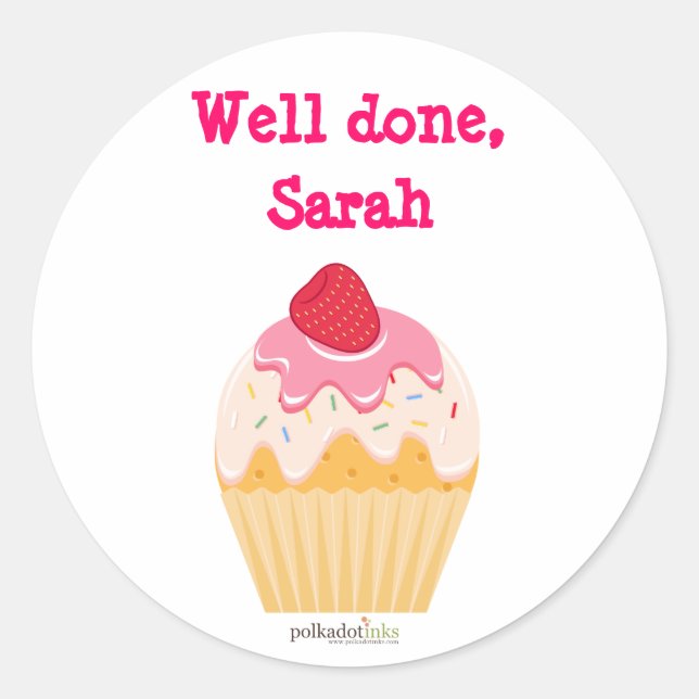 Customized*Raspberry Cupcake Stickers Book (Front)