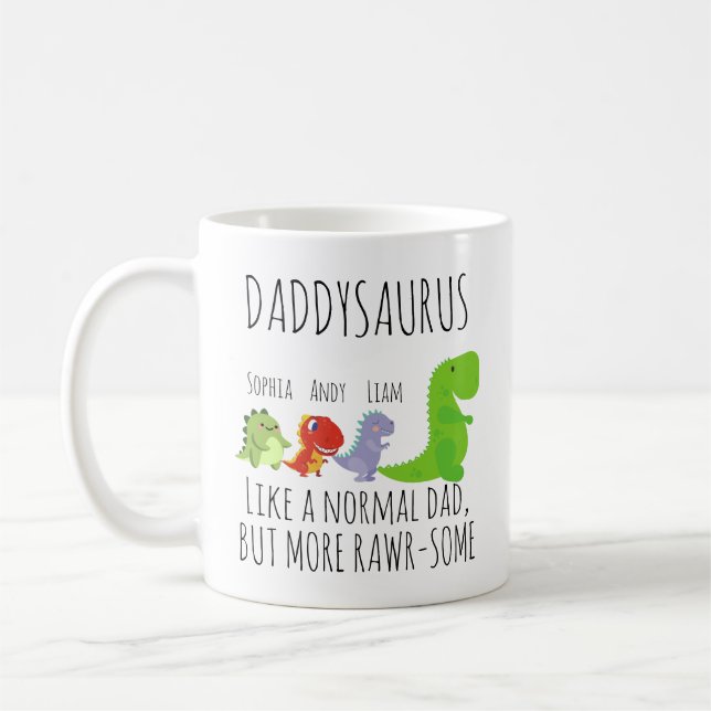 Customized rawr-some Daddysaurus  Coffee Mug (Left)