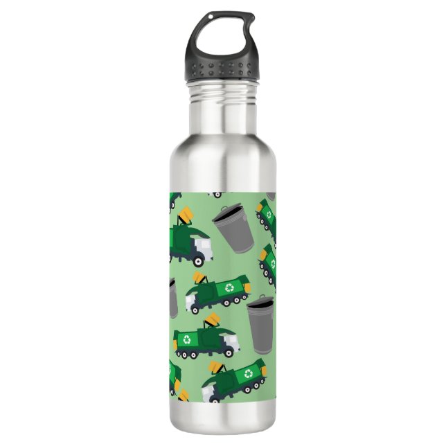 Customized Recycling Garbage Truck 710 Ml Water Bottle (Front)